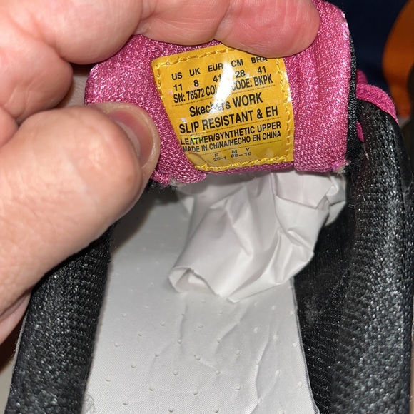 Skechers SKECH-AIR Womens Black/Pink Relaxed Fit Slip Resistant Shoes size 11 - Picture 9 of 9